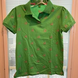 Green Kids Polo Shirt with Pink Masters logo Accents